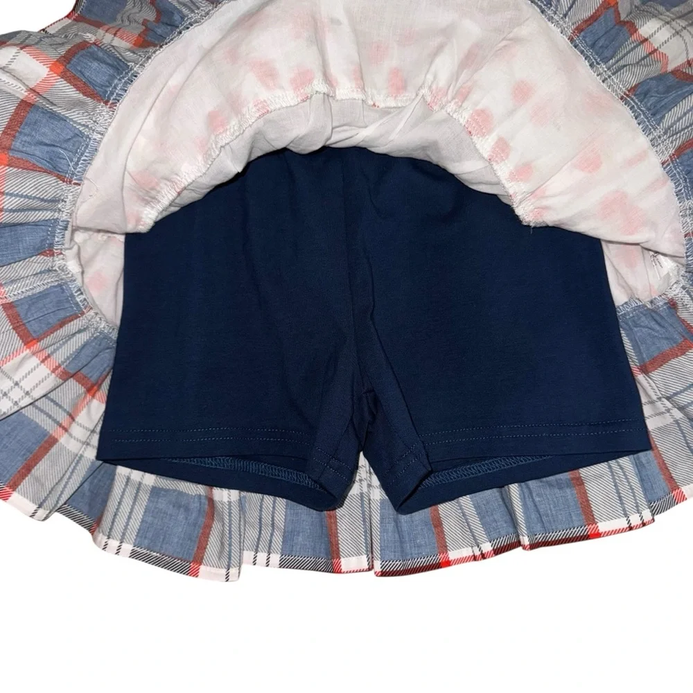 MAKENA LANE Classic Plaid Skort Apples Skirt Girls 6